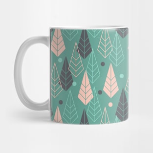 Geometric forest pattern in green and pink colors Mug